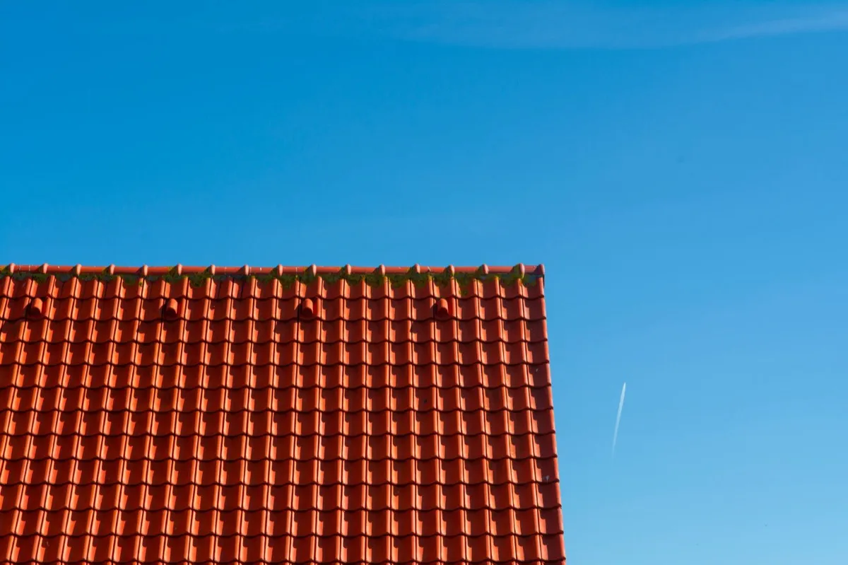 Tile roof gable in full sun, the kind of exposure that sets roof life in Savannah, GA